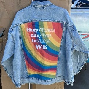 Light blue Levi Strauss pride jacket